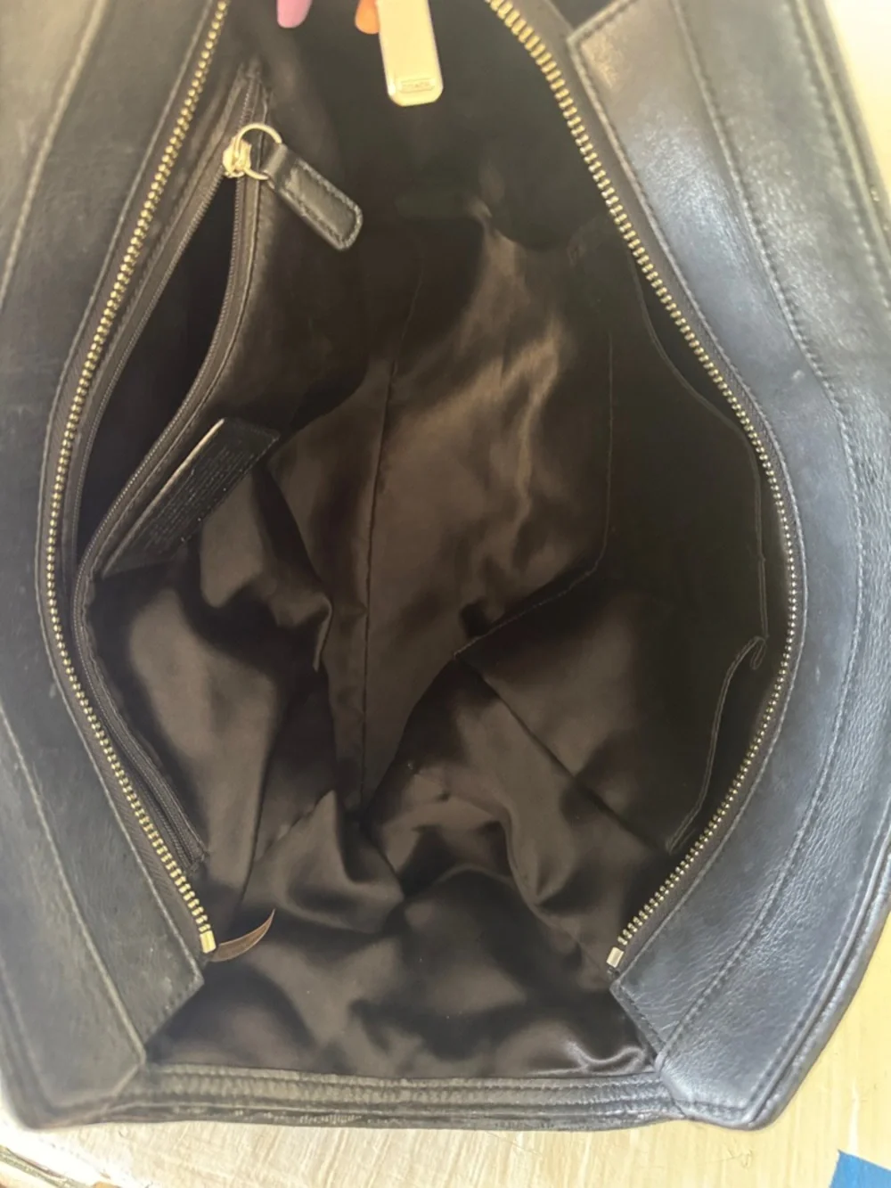 Coach Taylor Alexis black leather carry all